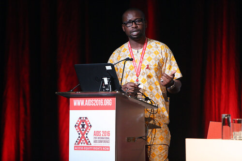21st International AIDS Conference (AIDS 2016), Durban, South Africa.
THSA06 Moving from Silos to Solidarity
Thursday 21 July : Venue -Session Room 7
African Men for Sexual Health & Rights Executive Director : Kenechukwa "Kene" Esom
Photo©International AIDS Society/Abhi Indrarajan