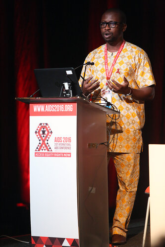 21st International AIDS Conference (AIDS 2016), Durban, South Africa.
THSA06 Moving from Silos to Solidarity
Thursday 21 July : Venue -Session Room 7
African Men for Sexual Health & Rights Executive Director : Kenechukwa "Kene" Esom
Photo©International AIDS Society/Abhi Indrarajan