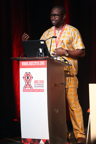 21st International AIDS Conference (AIDS 2016), Durban, South Africa.
THSA06 Moving from Silos to Solidarity
Thursday 21 July : Venue -Session Room 7
African Men for Sexual Health & Rights Executive Director : Kenechukwa "Kene" Esom
Photo©International AIDS Society/Abhi Indrarajan