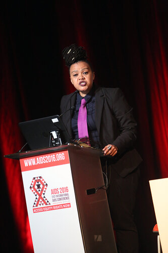 21st International AIDS Conference (AIDS 2016), Durban, South Africa.
THSA06 Moving from Silos to Solidarity
Thursday 21 July : Venue -Session Room 7
Coalition of African Lesbian Director :  Dawn Cavanagh
Photo©International AIDS Society/Abhi Indrarajan