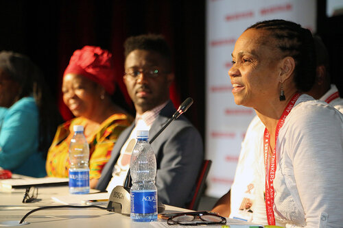 21st International AIDS Conference (AIDS 2016), Durban, South Africa.
THSA06 Moving from Silos to Solidarity
Thursday 21 July : Venue -Session Room 7
Society for Women and AIDS in Africa Founder : Eka Esu Williams, PHD
Photo©International AIDS Society/Abhi Indrarajan