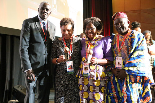21st International AIDS Conference (AIDS 2016), Durban, South Africa.
THSA06 Moving from Silos to Solidarity
Thursday 21 July : Venue -Session Room 7
Amadou Diagne, Barbara Lee, Olive Shisana and Luc Armand Bodea
Photo©International AIDS Society/Abhi Indrarajan