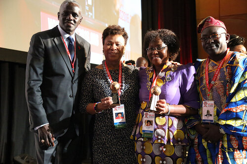 21st International AIDS Conference (AIDS 2016), Durban, South Africa.
THSA06 Moving from Silos to Solidarity
Thursday 21 July : Venue -Session Room 7
Amadou Diagne, Barbara Lee, Olive Shisana and Luc Armand Bodea
Photo©International AIDS Society/Abhi Indrarajan