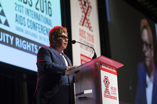 21st International AIDS Conference (AIDS 2016), Durban, South Africa.
Special Session (THSS01)
Ending AIDS with the Voices of the Youth: How Stigma and Discrimination Affect Key Populations
Elton John, 21 July, 2016.
Photo©International AIDS Society/Rogan Ward