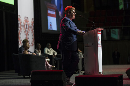 21st International AIDS Conference (AIDS 2016), Durban, South Africa.
Special Session (THSS01)
Ending AIDS with the Voices of the Youth: How Stigma and Discrimination Affect Key Populations
Elton John, 21 July, 2016.
Photo©International AIDS Society/Rogan Ward