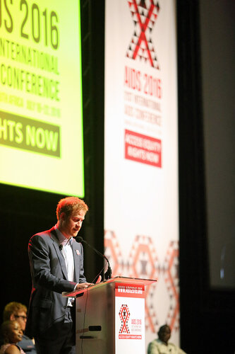 21st International AIDS Conference (AIDS 2016), Durban, South Africa.
Thursday 21 July : Venue -Durban ICC Session Room 1
Ending AIDS with the Voices of Youth
Prince Harry, Sentebale, United Kingdom  
Photo©International AIDS Society/Abhi Indrarajan