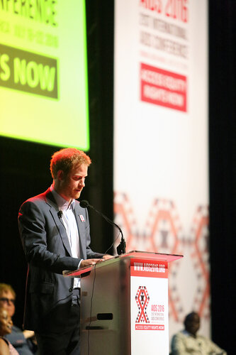 21st International AIDS Conference (AIDS 2016), Durban, South Africa.
Thursday 21 July : Venue -Durban ICC Session Room 1
Ending AIDS with the Voices of Youth
Prince Harry, Sentebale, United Kingdom  
Photo©International AIDS Society/Abhi Indrarajan