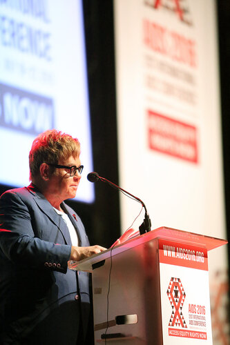 21st International AIDS Conference (AIDS 2016), Durban, South Africa.
Thursday 21 July : Venue -Durban ICC Session Room 1
Ending AIDS with the Voices of Youth
Sir Elton John, Elton John AIDS Foundation, United Kingdom 
Photo©International AIDS Society/Abhi Indrarajan