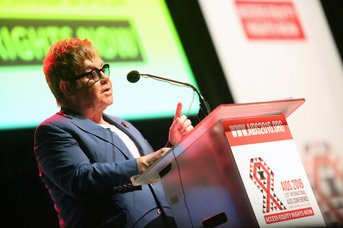 21st International AIDS Conference (AIDS 2016), Durban, South Africa.
Thursday 21 July : Venue -Durban ICC Session Room 1
Ending AIDS with the Voices of Youth
Sir Elton John, Elton John AIDS Foundation, United Kingdom 
Photo©International AIDS Society/Abhi Indrarajan