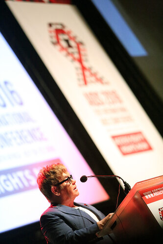 21st International AIDS Conference (AIDS 2016), Durban, South Africa.
Thursday 21 July : Venue -Durban ICC Session Room 1
Ending AIDS with the Voices of Youth
Sir Elton John, Elton John AIDS Foundation, United Kingdom 
Photo©International AIDS Society/Abhi Indrarajan
