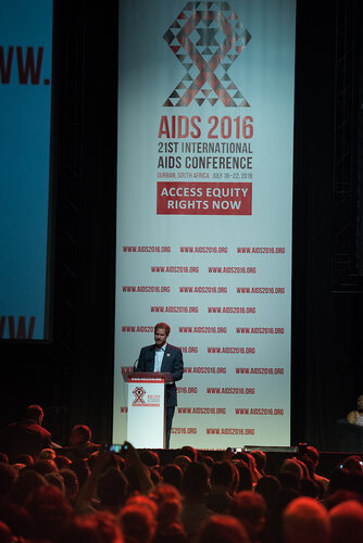 21st International AIDS Conference (AIDS 2016), Durban, South Africa. Photo shows: Ending AIDS with the Voices of Youth. Special Session. Speaker: HRH Prince Harry. Photo©International AIDS Society/Marcus Rose