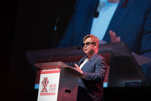 21st International AIDS Conference (AIDS 2016), Durban, South Africa. Photo shows: Ending AIDS with the Voices of Youth. Special Session. Speaker: Elton John. Photo©International AIDS Society/Marcus Rose