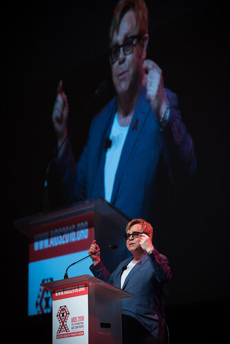 21st International AIDS Conference (AIDS 2016), Durban, South Africa. Photo shows: Ending AIDS with the Voices of Youth. Special Session. Speaker: Elton John. Photo©International AIDS Society/Marcus Rose