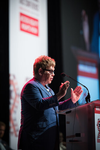 21st International AIDS Conference (AIDS 2016), Durban, South Africa. Photo shows: Ending AIDS with the Voices of Youth. Special Session. Speaker: Elton John. Photo©International AIDS Society/Marcus Rose