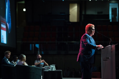 21st International AIDS Conference (AIDS 2016), Durban, South Africa. Photo shows: Ending AIDS with the Voices of Youth. Special Session. Speaker: Elton John. Photo©International AIDS Society/Marcus Rose