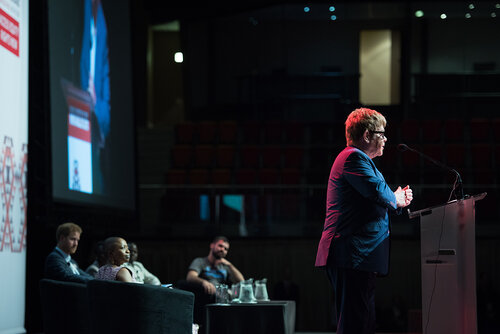 21st International AIDS Conference (AIDS 2016), Durban, South Africa. Photo shows: Ending AIDS with the Voices of Youth. Special Session. Speaker: Elton John. Photo©International AIDS Society/Marcus Rose