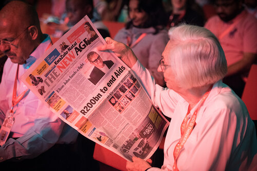 21st International AIDS Conference (AIDS 2016), Durban, South Africa. Photo shows: Plenary Session. What are the key barriers?Photo©International AIDS Society/Marcus Rose