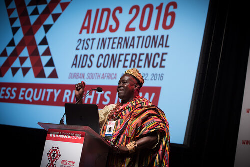 21st International AIDS Conference (AIDS 2016), Durban, South Africa. Photo shows: Plenary Session. What are the key barriers?Expanding Access for All at Risk and in Need,
Cyriaque Yapo Ako. Photo©International AIDS Society/Marcus Rose