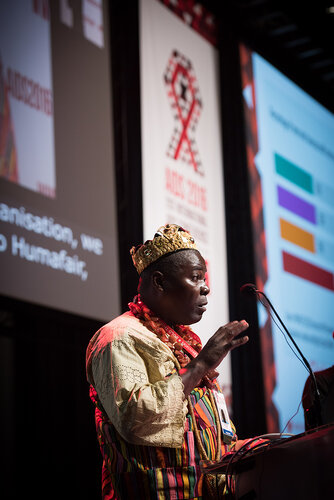 21st International AIDS Conference (AIDS 2016), Durban, South Africa. Photo shows: Plenary Session. What are the key barriers?Expanding Access for All at Risk and in Need,
Cyriaque Yapo Ako. Photo©International AIDS Society/Marcus Rose