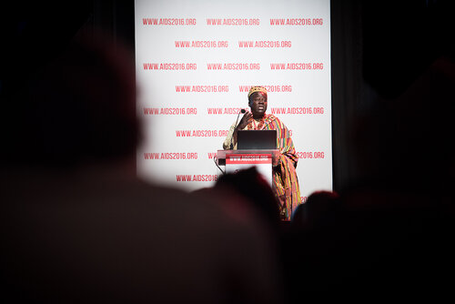 21st International AIDS Conference (AIDS 2016), Durban, South Africa. Photo shows: Plenary Session. What are the key barriers?Expanding Access for All at Risk and in Need,
Cyriaque Yapo Ako. Photo©International AIDS Society/Marcus Rose