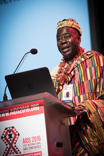 21st International AIDS Conference (AIDS 2016), Durban, South Africa. Photo shows: Plenary Session. What are the key barriers?Expanding Access for All at Risk and in Need,
Cyriaque Yapo Ako. Photo©International AIDS Society/Marcus Rose
