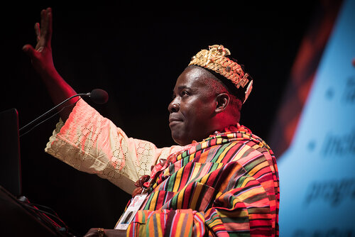 21st International AIDS Conference (AIDS 2016), Durban, South Africa. Photo shows: Plenary Session. What are the key barriers?Expanding Access for All at Risk and in Need,
Cyriaque Yapo Ako. Photo©International AIDS Society/Marcus Rose
