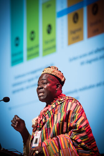 21st International AIDS Conference (AIDS 2016), Durban, South Africa. Photo shows: Plenary Session. What are the key barriers?Expanding Access for All at Risk and in Need,
Cyriaque Yapo Ako. Photo©International AIDS Society/Marcus Rose