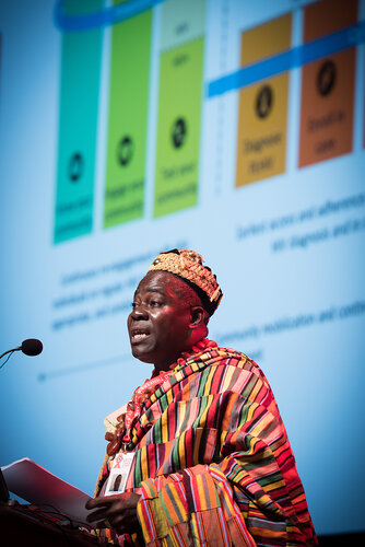 21st International AIDS Conference (AIDS 2016), Durban, South Africa. Photo shows: Plenary Session. What are the key barriers?Expanding Access for All at Risk and in Need,
Cyriaque Yapo Ako. Photo©International AIDS Society/Marcus Rose