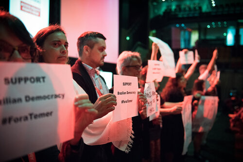 21st International AIDS Conference (AIDS 2016), Durban, South Africa. Photo shows: Plenary Session. What are the key barriers? Photo©International AIDS Society/Marcus Rose