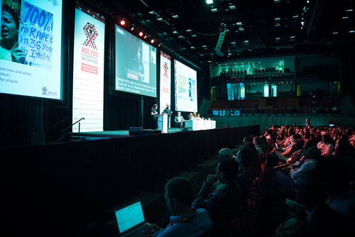 21st International AIDS Conference (AIDS 2016), Durban, South Africa. Photo shows: Plenary Session. What are the key barriers? Photo©International AIDS Society/Marcus Rose