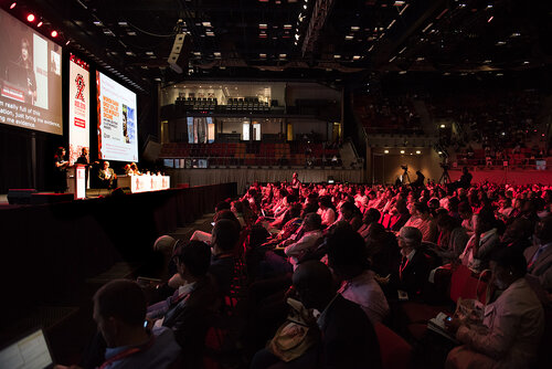 21st International AIDS Conference (AIDS 2016), Durban, South Africa. Photo shows: Plenary Session. What are the key barriers? Photo©International AIDS Society/Marcus Rose
