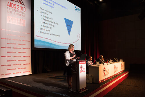 21st International AIDS Conference (AIDS 2016), Durban, South Africa. Photo shows: How to Write and Submit a Research Manuscript: "Publish or Perish". Marlène Bras. Photo©International AIDS Society/Marcus Rose