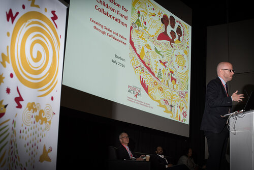 21st International AIDS Conference (AIDS 2016), Durban, South Africa. Photo shows: The Positive Action for Children Fund Collaborathon. Speaker: Owen Ryan. Photo©International AIDS Society/Marcus Rose