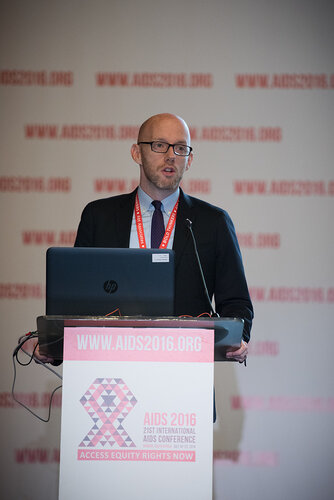 21st International AIDS Conference (AIDS 2016), Durban, South Africa. Photo shows: The Positive Action for Children Fund Collaborathon. Speaker: Owen Ryan. Photo©International AIDS Society/Marcus Rose