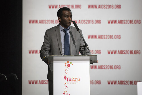 21st International AIDS Conference (AIDS 2016), Durban, South Africa.
Photo shows Haileyesus Getahun speaking at the TB2016 closing session.
Photo©International AIDS Society/Steve Forrest/Workers' Photos
