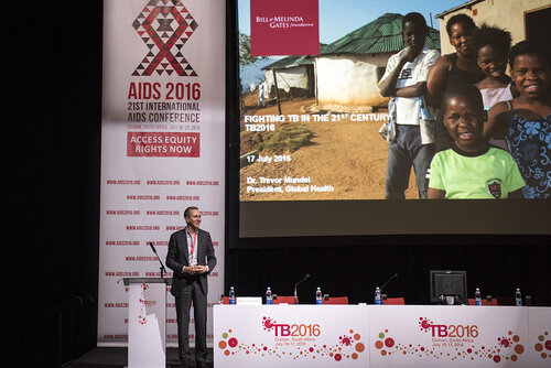 21st International AIDS Conference (AIDS 2016), Durban, South Africa.
Photo shows Trevor Mundel, President of Global Health, Bill and Melinda Gates Foundation, speaking at the TB2016 closing session.
Photo©International AIDS Society/Steve Forrest/Workers' Photos
