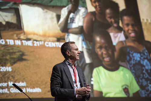 21st International AIDS Conference (AIDS 2016), Durban, South Africa.
Photo shows Trevor Mundel, President of Global Health, Bill and Melinda Gates Foundation, speaking at the TB2016 closing session.
Photo©International AIDS Society/Steve Forrest/Workers' Photos