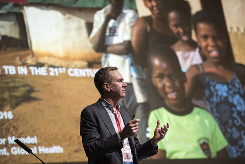 21st International AIDS Conference (AIDS 2016), Durban, South Africa.
Photo shows Trevor Mundel, President of Global Health, Bill and Melinda Gates Foundation, speaking at the TB2016 closing session.
Photo©International AIDS Society/Steve Forrest/Workers' Photos