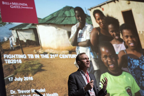 21st International AIDS Conference (AIDS 2016), Durban, South Africa.
Photo shows Trevor Mundel, President of Global Health, Bill and Melinda Gates Foundation, speaking at the TB2016 closing session.
Photo©International AIDS Society/Steve Forrest/Workers' Photos
