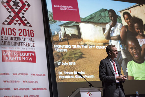 21st International AIDS Conference (AIDS 2016), Durban, South Africa.
Photo shows Trevor Mundel, President of Global Health, Bill and Melinda Gates Foundation, speaking at the TB2016 closing session.
Photo©International AIDS Society/Steve Forrest/Workers' Photos