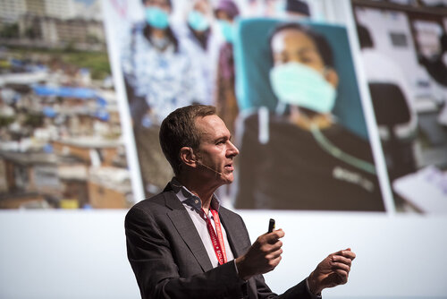 21st International AIDS Conference (AIDS 2016), Durban, South Africa.
Photo shows Trevor Mundel, President of Global Health, Bill and Melinda Gates Foundation, speaking at the TB2016 closing session.
Photo©International AIDS Society/Steve Forrest/Workers' Photos