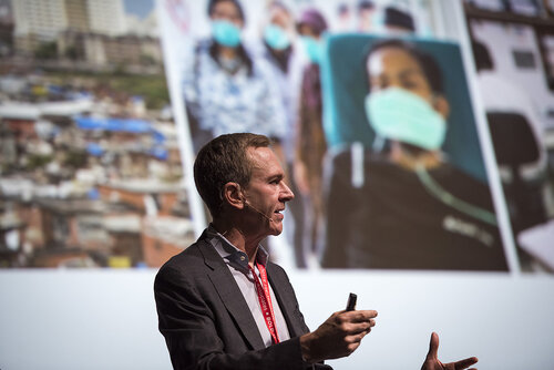21st International AIDS Conference (AIDS 2016), Durban, South Africa.
Photo shows Trevor Mundel, President of Global Health, Bill and Melinda Gates Foundation, speaking at the TB2016 closing session.
Photo©International AIDS Society/Steve Forrest/Workers' Photos