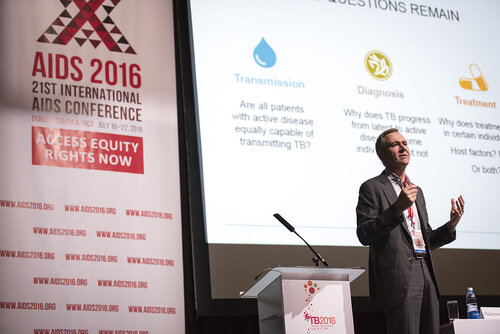 21st International AIDS Conference (AIDS 2016), Durban, South Africa.
Photo shows Trevor Mundel, President of Global Health, Bill and Melinda Gates Foundation, speaking at the TB2016 closing session.
Photo©International AIDS Society/Steve Forrest/Workers' Photos