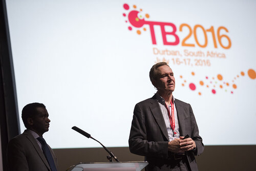 21st International AIDS Conference (AIDS 2016), Durban, South Africa.
Photo shows Trevor Mundel, President of Global Health, Bill and Melinda Gates Foundation, speaking at the TB2016 closing session.
Photo©International AIDS Society/Steve Forrest/Workers' Photos