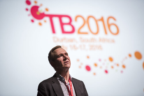 21st International AIDS Conference (AIDS 2016), Durban, South Africa.
Photo shows Trevor Mundel, President of Global Health, Bill and Melinda Gates Foundation, speaking at the TB2016 closing session.
Photo©International AIDS Society/Steve Forrest/Workers' Photos