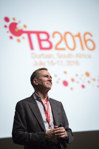 21st International AIDS Conference (AIDS 2016), Durban, South Africa.
Photo shows Trevor Mundel, President of Global Health, Bill and Melinda Gates Foundation, speaking at the TB2016 closing session.
Photo©International AIDS Society/Steve Forrest/Workers' Photos