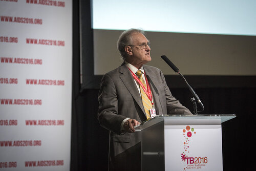 21st International AIDS Conference (AIDS 2016), Durban, South Africa.
Photo shows Stephen Lewis, AIDS-Free World, speaking at the TB2016 session.
Photo©International AIDS Society/Steve Forrest/Workers' Photos