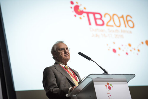 21st International AIDS Conference (AIDS 2016), Durban, South Africa.
Photo shows Stephen Lewis, AIDS-Free World, speaking at the TB2016 session.
Photo©International AIDS Society/Steve Forrest/Workers' Photos