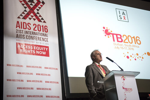 21st International AIDS Conference (AIDS 2016), Durban, South Africa.
Photo shows Stephen Lewis, AIDS-Free World, speaking at the TB2016 session.
Photo©International AIDS Society/Steve Forrest/Workers' Photos