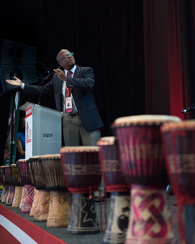 21st International AIDS Conference (AIDS 2016), Durban, South Africa. Photo shows: In Our Voice: Positive Stories! Positive Teens! Positive Lives! Speaker: Mogomotsi Matshaba. Photo©International AIDS Society/Marcus Rose